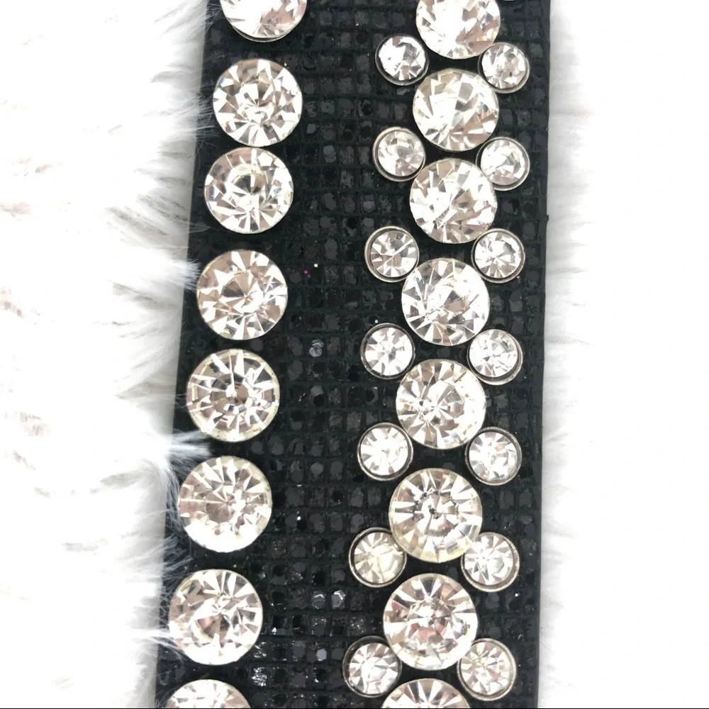Black Leather & Rhinestone Belt - BLING - Picture 11 of 12